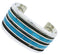 Southwest Turquoise Inlay Sterling Silver Cuff Bracelet EX27554
